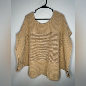 Christopher Fisher Knit 100% Cotton Sweater w/ Oversized Arms Women’s XS Tan